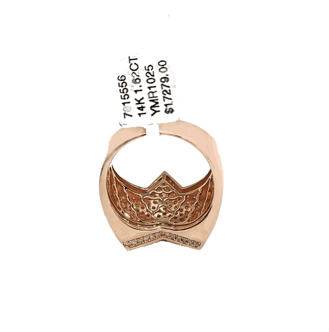 Real 14k Rose Gold Diamond Star Ring Band Genuine 1.62CT Diamonds 14kt Size 10 - GoldenlinQ